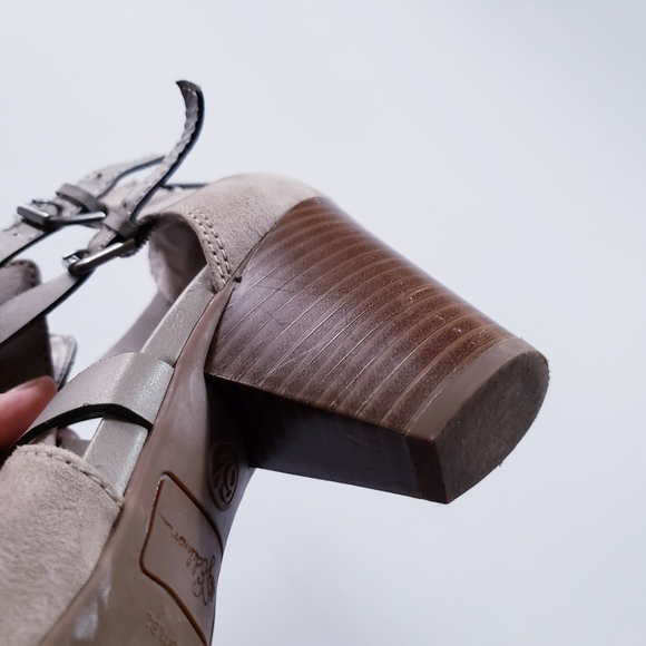 Libby Edelman Tan Open Toe Buckle Booties size 6.5 - Picture 7 of 10